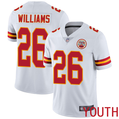 Youth Kansas City Chiefs #26 Williams Damien White Vapor Untouchable Limited Player Football Nike NFL Jersey